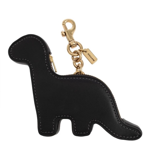 Coach Dino Kisslock Frame Bag & Coin Purse Bag Charm Black Glovetanned Leather - Picture 14 of 15